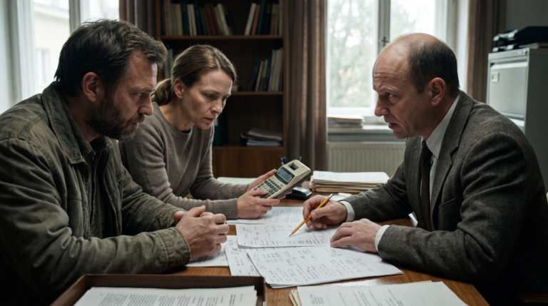 Wspólnicy spółki z doradcą podatkowym analizują sprawozdanie finansowe